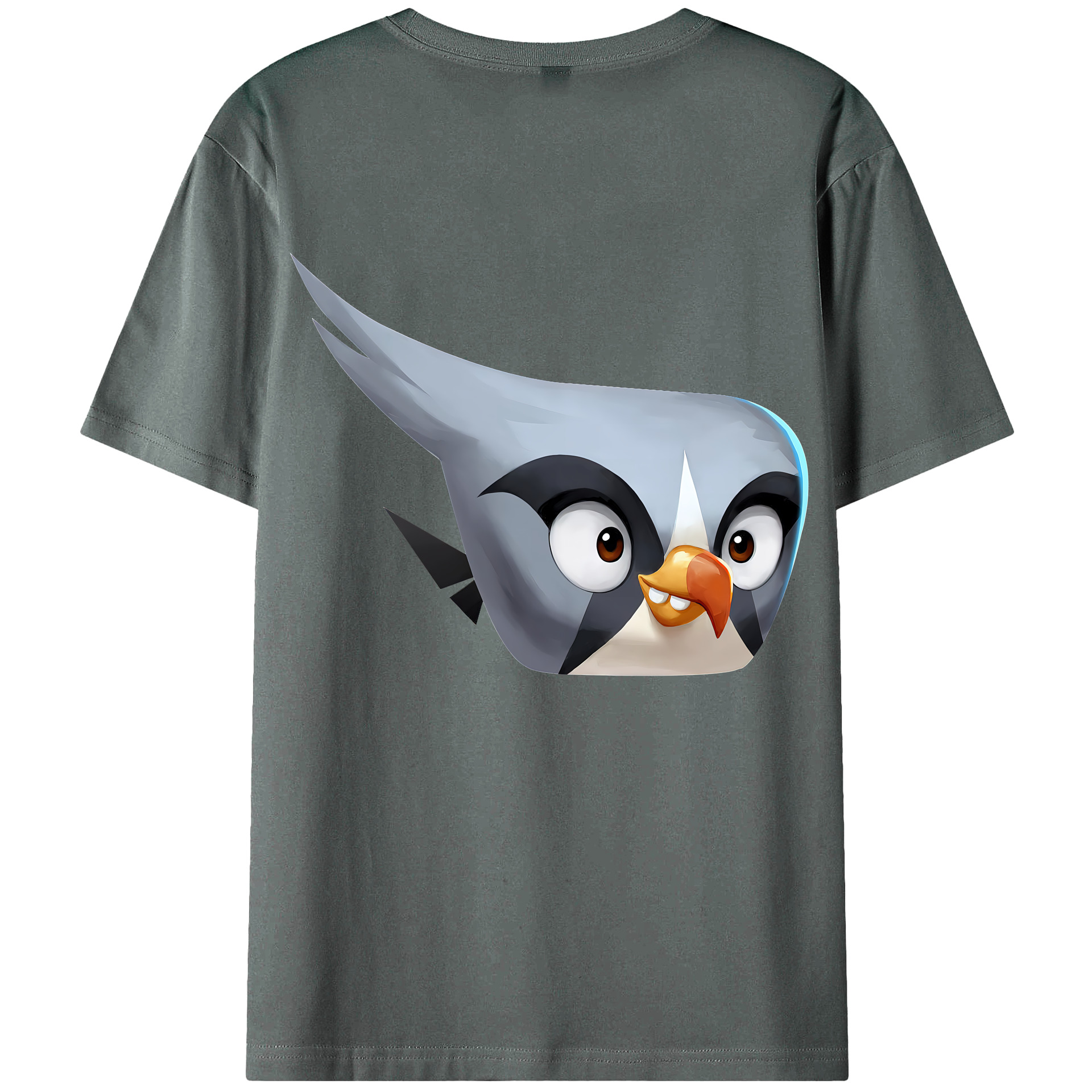 （画像用） Angry Birds アングリーバード 綿100％ メンズ半袖Tシャツ（バックプリント） 通気性